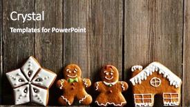  Presentation with cookies - PPT layouts featuring christmas homemade gingerbread cookies cookies background and a tawny brown colored foreground