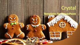  Presentation with cookies christmas - Slide deck enhanced with christmas homemade gingerbread cookies cookies background and a violet colored foreground