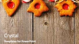  Presentation with christmas food - Presentation design consisting of christmas homemade gingerbread cookies background and a coral colored foreground