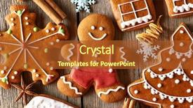  Presentation with cookies christmas - Colorful PPT theme enhanced with christmas homemade gingerbread cookies backdrop and a red colored foreground