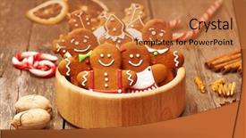  Presentation with cookies christmas - Beautiful slides featuring christmas homemade gingerbread cookies backdrop and a coral colored foreground