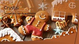  Presentation with cookies - Slides with christmas homemade gingerbread cookies background and a red colored foreground
