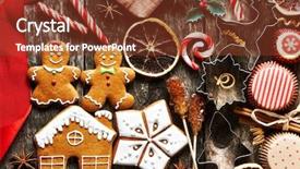  Presentation with gingerbread - Presentation design with christmas homemade gingerbread cookies background and a tawny brown colored foreground