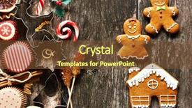  Presentation with cookies christmas - Slides having christmas homemade gingerbread cookies on wooden table background and a tawny brown colored foreground
