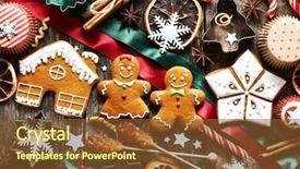  Presentation with cookies - Slide deck enhanced with christmas homemade gingerbread cookies background and a tawny brown colored foreground