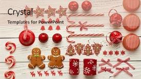  Presentation with delicious christmas cookies - Audience pleasing theme consisting of handmade decoration on wooden background backdrop and a lemonade colored foreground