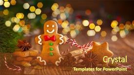  Presentation with christmas candy - Presentation having christmas homemade gingerbread cookies background and a tawny brown colored foreground