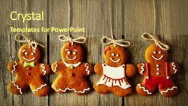  Presentation with gingerbread man - Beautiful PPT layouts featuring christmas homemade gingerbread couple cookies backdrop and a tawny brown colored foreground