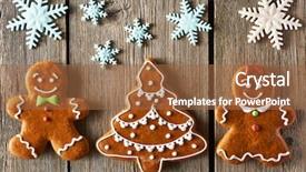  Presentation with gingerbread man - Audience pleasing slides consisting of christmas homemade gingerbread couple backdrop and a coral colored foreground