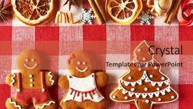  Presentation with gingerbread man - Audience pleasing theme consisting of christmas homemade gingerbread couple backdrop and a red colored foreground
