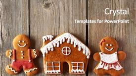  Presentation with gingerbread - Slide deck consisting of christmas homemade gingerbread couple background and a coral colored foreground