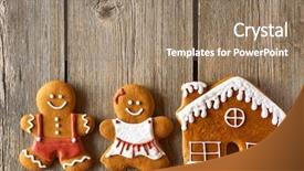  Presentation with gingerbread man - Cool new PPT layouts with christmas homemade gingerbread couple backdrop and a  colored foreground