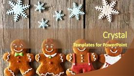  Presentation with gingerbread - Theme having christmas homemade gingerbread couples background and a coral colored foreground