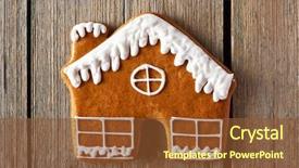  Presentation with gingerbread house - Colorful slide set enhanced with christmas homemade gingerbread house cookie backdrop and a  colored foreground