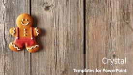  Presentation with gingerbread man - PPT theme having christmas-homemade-gingerbread-man background and a  colored foreground