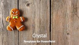  Presentation with gingerbread man - Slides featuring christmas homemade gingerbread man background and a coral colored foreground