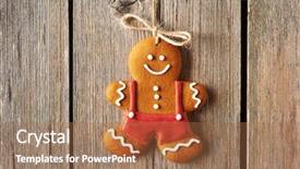 Presentation with gingerbread man - Slide deck consisting of christmas homemade gingerbread man background and a coral colored foreground