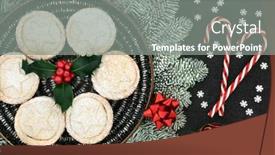  Presentation with pies - Colorful PPT layouts enhanced with christmas-homemade-mince-pies backdrop and a gray colored foreground