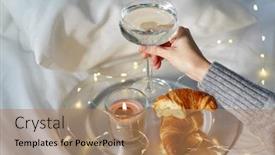  Presentation with string lights - Beautiful PPT layouts featuring christmas-hygge-and-people-concept backdrop and a coral colored foreground