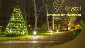  Presentation with illumination - PPT layouts consisting of christmas-illumination-at-city-park background and a tawny brown colored foreground