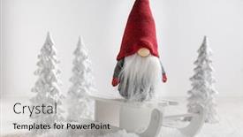  Presentation with decoration - Audience pleasing theme consisting of christmas-imp-on-sleigh backdrop and a light gray colored foreground