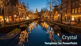  Presentation with amsterdam - Slide deck enhanced with christmas-in-amsterdam-the-netherlands background and a navy blue colored foreground