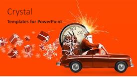  Presentation with clock countdown - Audience pleasing slide deck consisting of christmas-is-coming-santa-claus backdrop and a red colored foreground