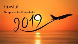  Presentation with new year 2019 - Amazing presentation design having christmas journey - new year 2019 drawing backdrop and a gold colored foreground