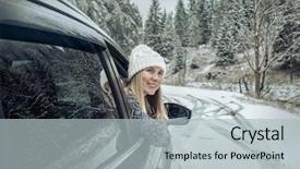  Presentation with elementary school black female career day technology - Amazing slide deck having christmas journey - woman at winter time yoyng backdrop and a light gray colored foreground