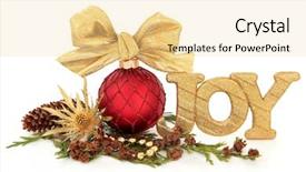  Presentation with red gold white - Audience pleasing slide set consisting of christmas joy glitter sign backdrop and a  colored foreground