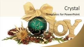  Presentation with green gold - Cool new presentation design with christmas joy sign with green backdrop and a  colored foreground
