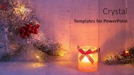  Presentation with spruce - Presentation theme having christmas-lantern-and-spruce-branches background and a violet colored foreground