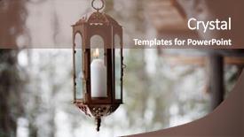  Presentation with lantern - Slides enhanced with christmas lantern hanging from porch background and a  colored foreground