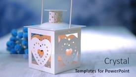  Presentation with lantern - Slide deck with christmas lantern on light background background and a light blue colored foreground
