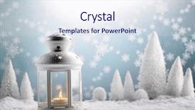  Presentation with lantern - Cool new theme with christmas lantern with snowfall closeup backdrop and a sky blue colored foreground