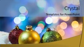  Presentation with christmas balls disco ball - Slide deck featuring christmas light at the background background and a  colored foreground