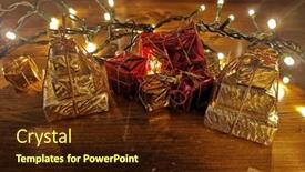  Presentation with vintage christmas - Amazing presentation design having christmas-lights-and-gift-boxes backdrop and a wine colored foreground