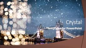  Presentation with christmas lights - Beautiful slide deck featuring christmas-lights-and-snow backdrop and a teal colored foreground