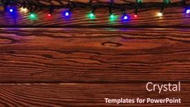  Presentation with vintage christmas - Cool new slide deck with christmas-lights-and-vintage-wood backdrop and a tawny brown colored foreground