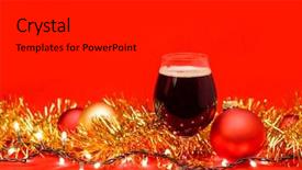  Presentation with ale - PPT theme consisting of christmas lights baubles and tinsel background and a black colored foreground