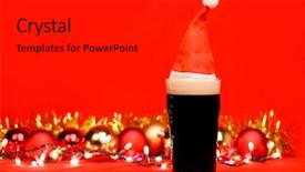  Presentation with ale - Beautiful slide deck featuring christmas lights baubles and tinsel backdrop and a black colored foreground