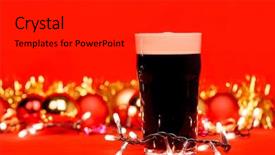  Presentation with ale - Theme enhanced with christmas lights baubles and tinsel background and a dark gray colored foreground