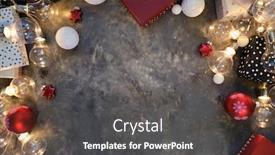  Presentation with web design - Colorful PPT theme enhanced with christmas-lights-decoration-background-over backdrop and a dark gray colored foreground