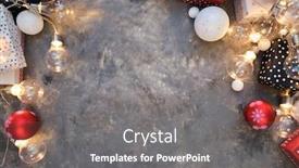  Presentation with christmas lights - Cool new slide deck with christmas-lights-decoration-background-over backdrop and a gray colored foreground