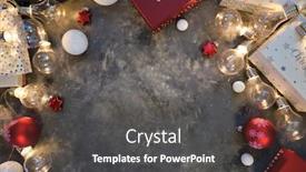  Presentation with web design - PPT theme enhanced with christmas-lights-decoration-background-over background and a dark gray colored foreground