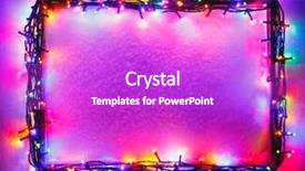  Presentation with golden frame on purple - PPT layouts having christmas lights frame on snow background and a purple colored foreground