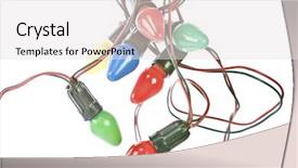  Presentation with christmas lights - Beautiful presentation theme featuring christmas lights isolated on white backdrop and a light gray colored foreground