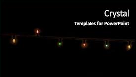  Presentation with light hanging - Slide set with christmas lights lit at night background and a black colored foreground