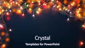  Presentation with blue lights - Slide deck featuring colorful christmas lights on blue background and a navy blue colored foreground