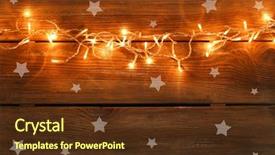  Presentation with christmas lights - Presentation theme having christmas lights on wooden background background and a tawny brown colored foreground